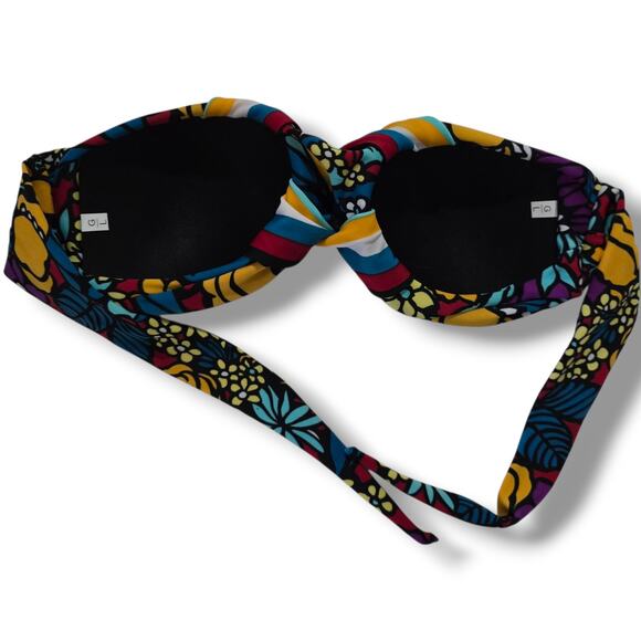 Rio de Sol Women's Colorful Bandeau Bikini Set Size Large - Picture 5 of 11